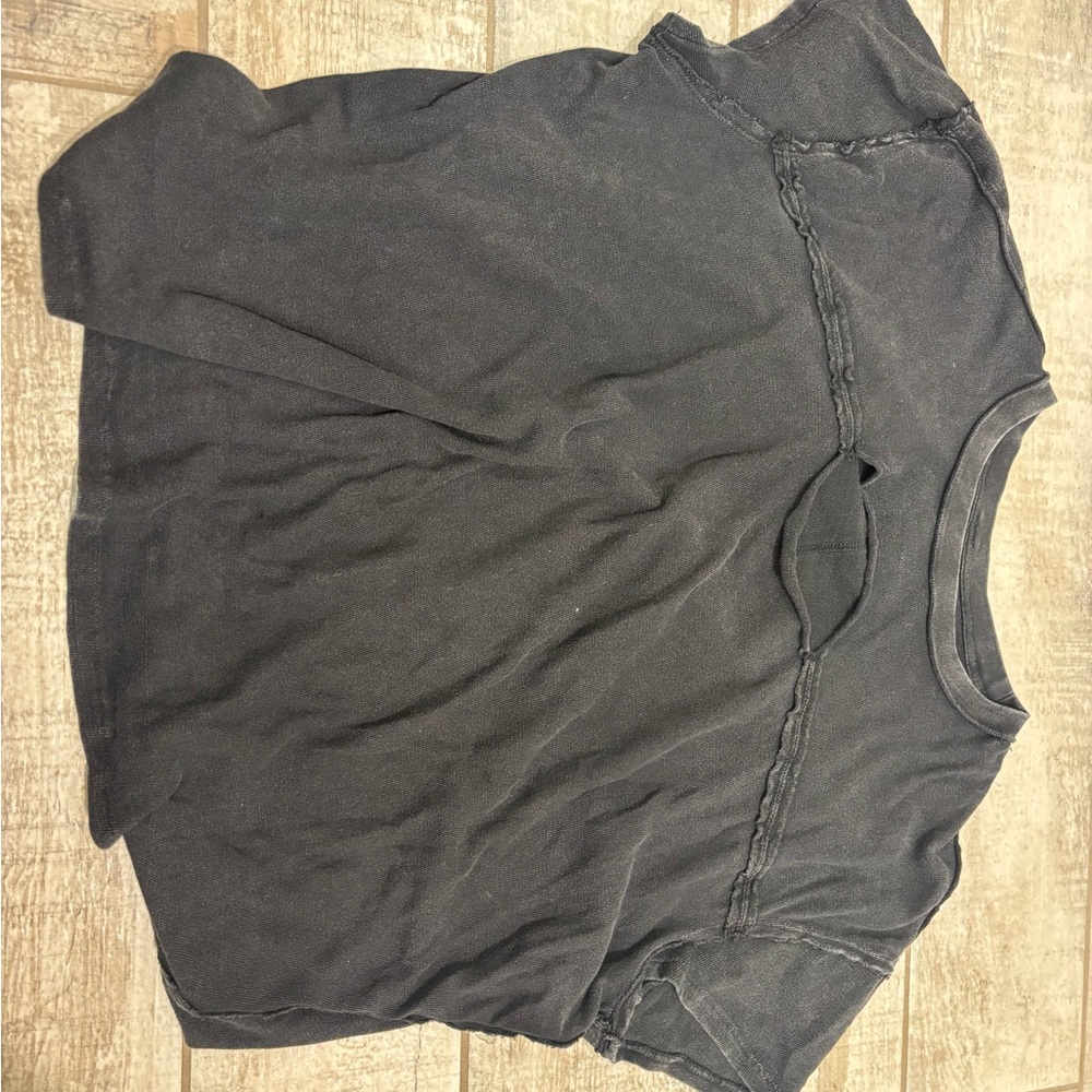 We The Free Charcoal Short Sleeve Top